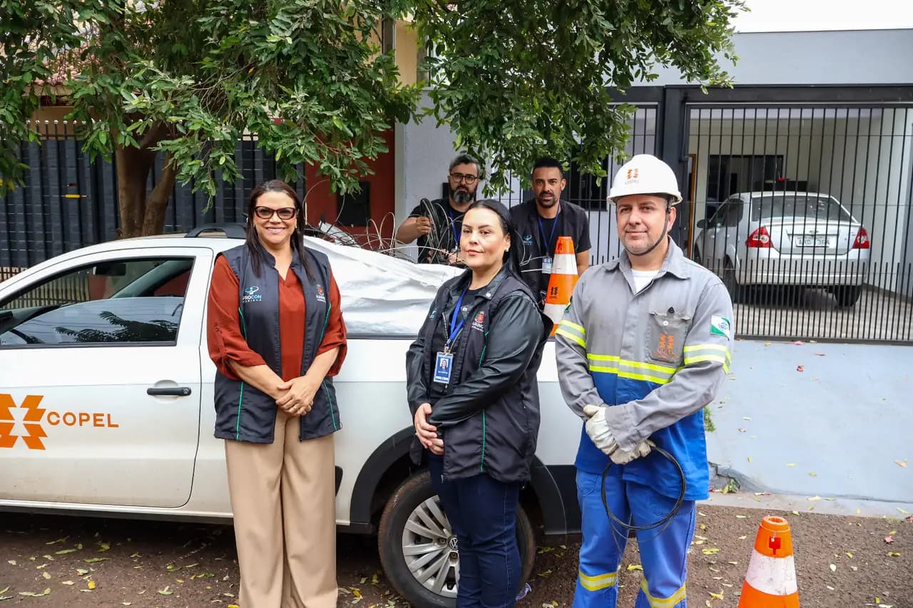 Procon de Maringá acompanha execução do cronograma da Copel para regularização da fiação irregular no município