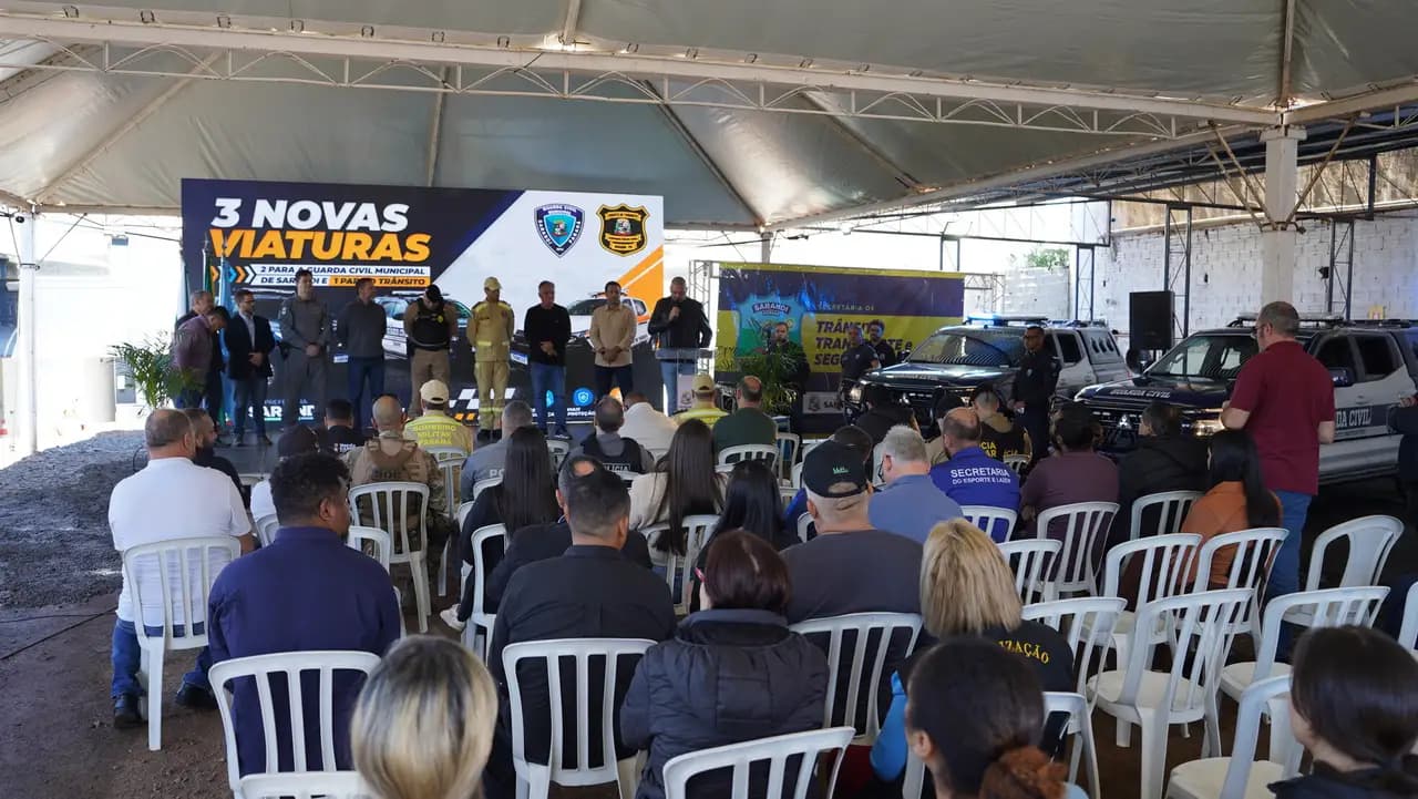 Prefeitura de Sarandi entrega novas viaturas e motocicletas para reforçar a segurança pública